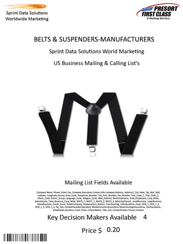 BELTS & SUSPENDERS-MANUFACTURERS