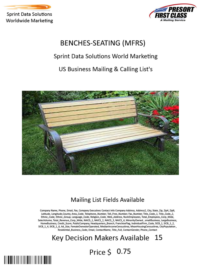 BENCHES-SEATING (MFRS)