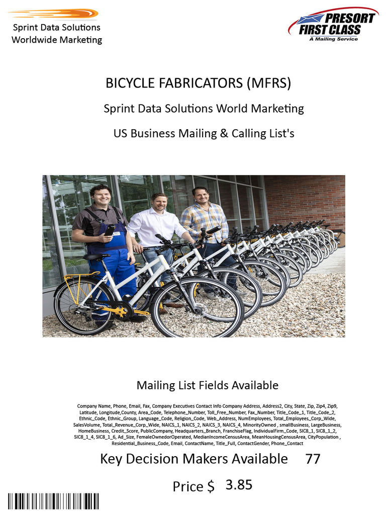 BICYCLE FABRICATORS (MFRS)