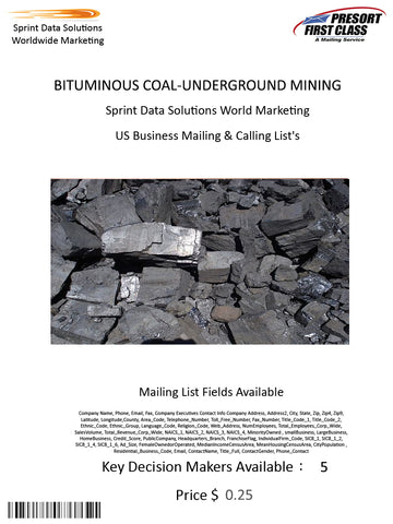 BITUMINOUS COAL-UNDERGROUND MINING