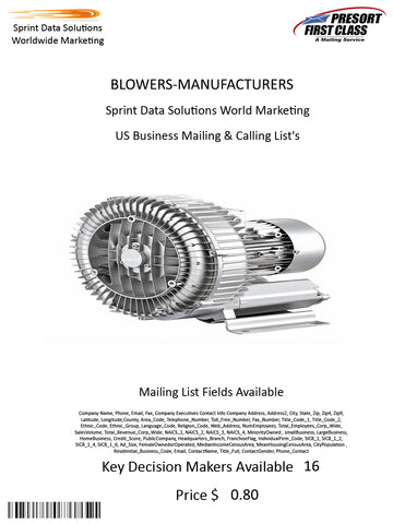 BLOWERS-MANUFACTURERS