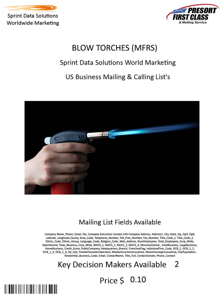 BLOW TORCHES (MFRS)