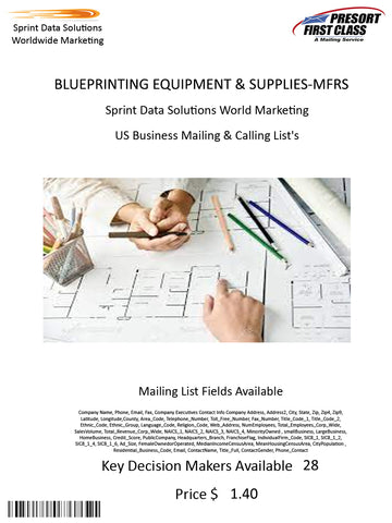 BLUEPRINTING EQUIPMENT & SUPPLIES-MFRS