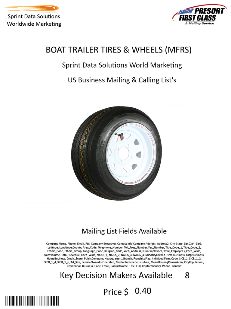 BOAT TRAILER TIRES & WHEELS (MFRS)