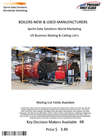 BOILERS-NEW & USED-MANUFACTURERS