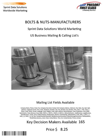 BOLTS & NUTS-MANUFACTURERS