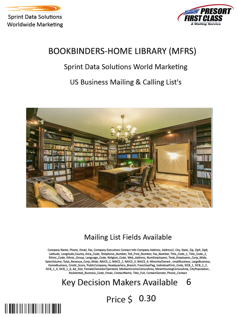 BOOKBINDERS-HOME LIBRARY (MFRS)