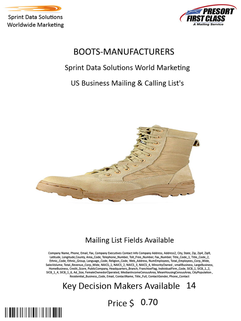 BOOTS-MANUFACTURERS