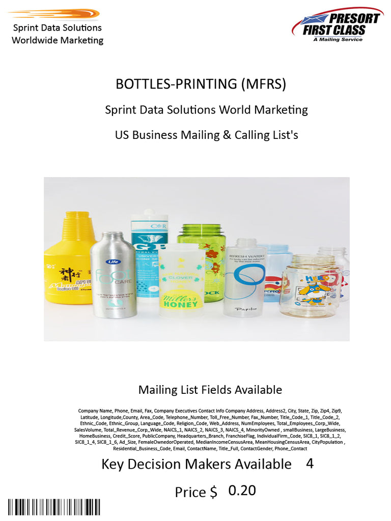 BOTTLES-PRINTING (MFRS)