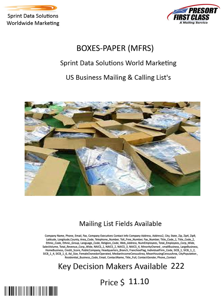 BOXES-PAPER (MFRS)