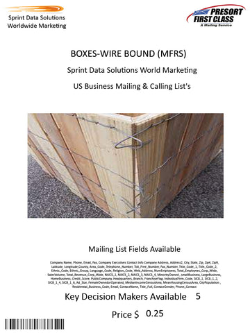 BOXES-WIRE BOUND (MFRS)