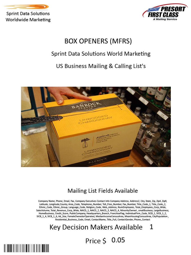 BOX OPENERS (MFRS)