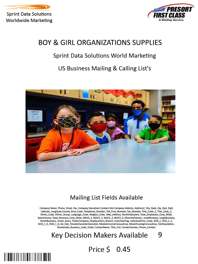 BOY & GIRL ORGANIZATIONS SUPPLIES