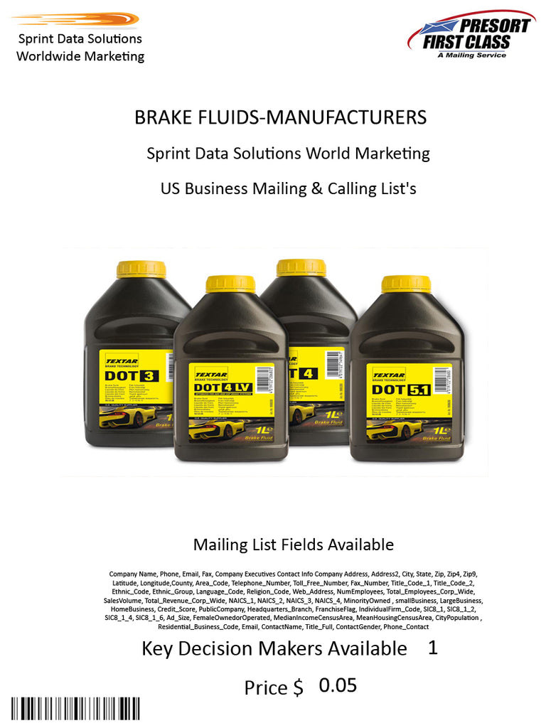 BRAKE FLUIDS-MANUFACTURERS