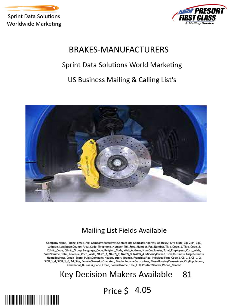 BRAKES-MANUFACTURERS