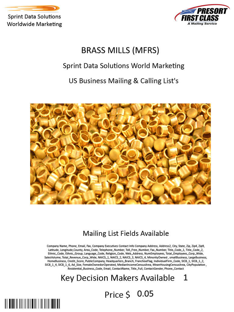 BRASS MILLS (MFRS)