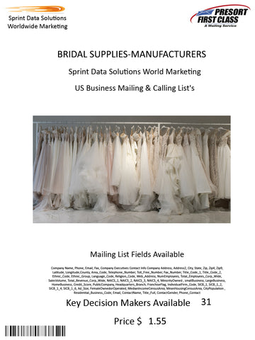 BRIDAL SUPPLIES-MANUFACTURERS