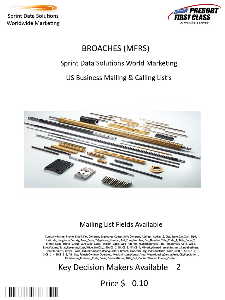 BROACHES (MFRS)