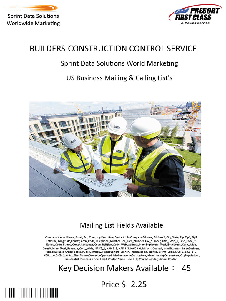 BUILDERS-CONSTRUCTION CONTROL SERVICE