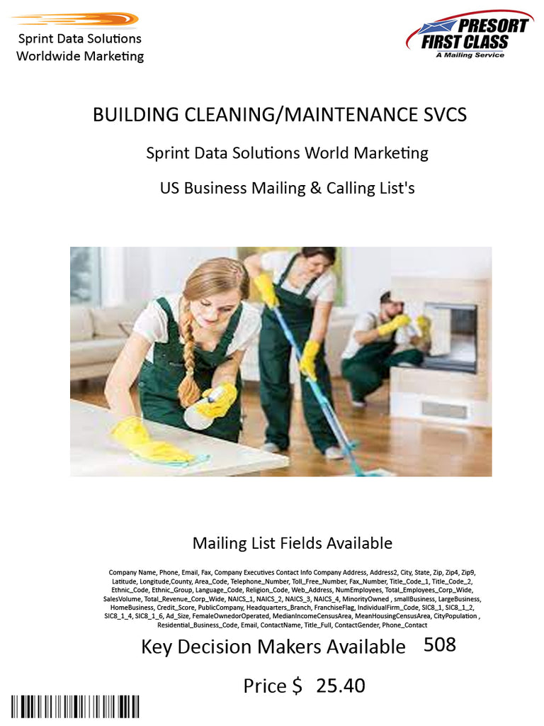 BUILDING CLEANING/MAINTENANCE SVCS