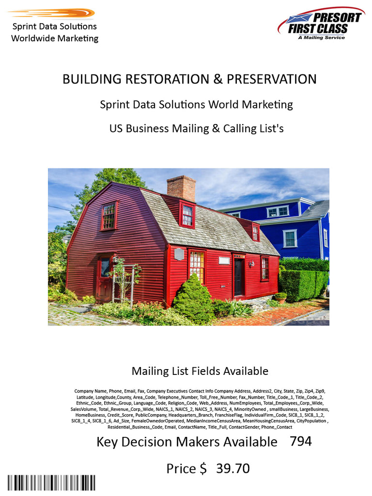 BUILDING RESTORATION & PRESERVATION