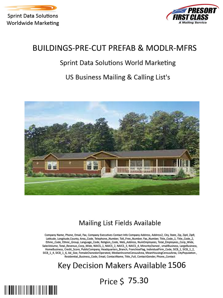 BUILDINGS-PRE-CUT PREFAB & MODLR-MFRS