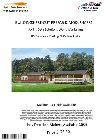 BUILDINGS-PRE-CUT PREFAB & MODLR-MFRS