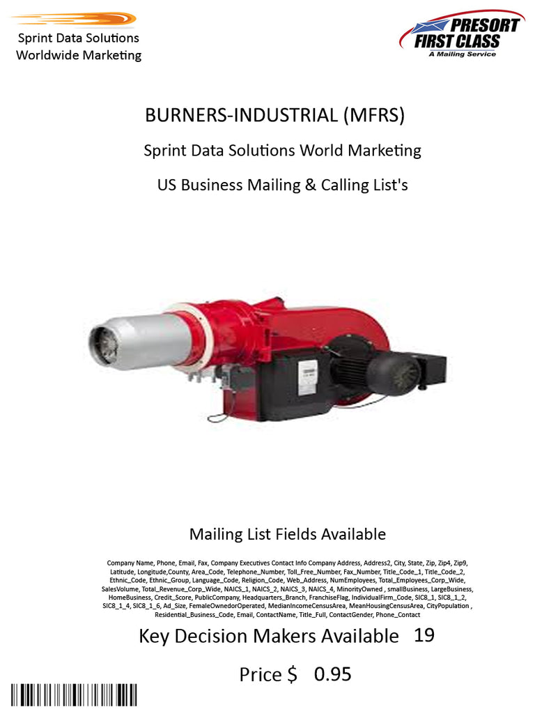 BURNERS-INDUSTRIAL (MFRS)