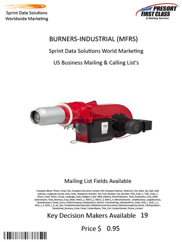 BURNERS-INDUSTRIAL (MFRS)