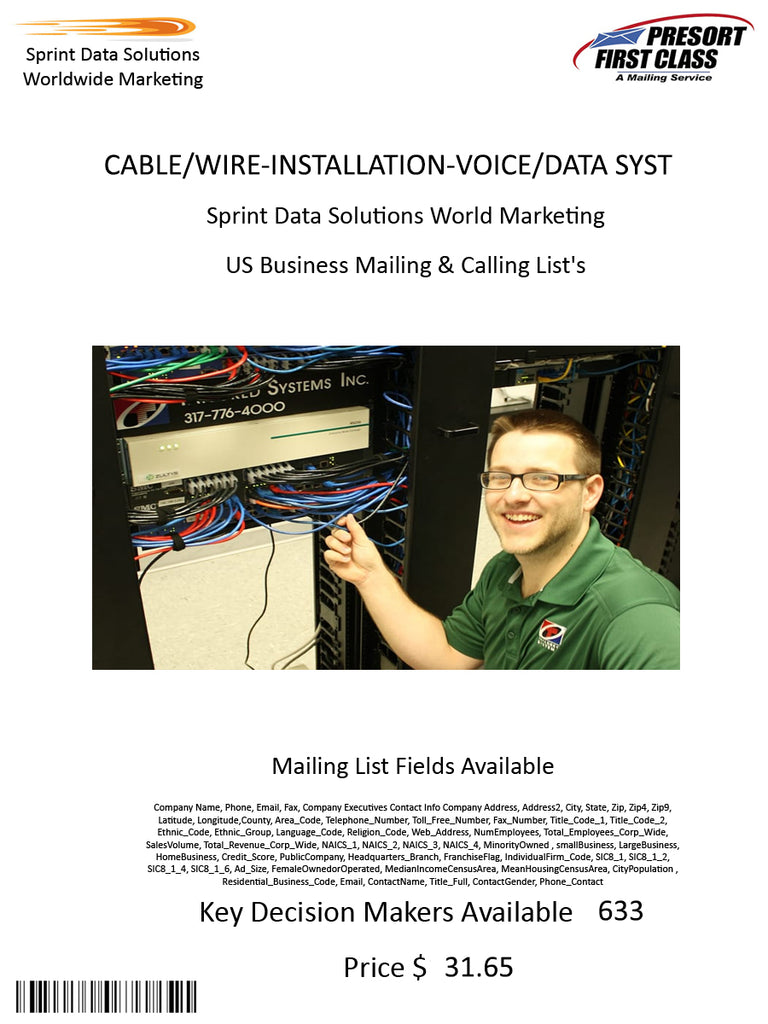 CABLE/WIRE-INSTALLATION-VOICE/DATA SYST