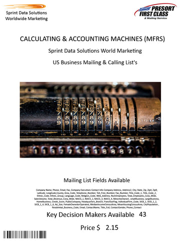 CALCULATING & ACCOUNTING MACHINES (MFRS)