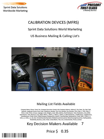 CALIBRATION DEVICES (MFRS)