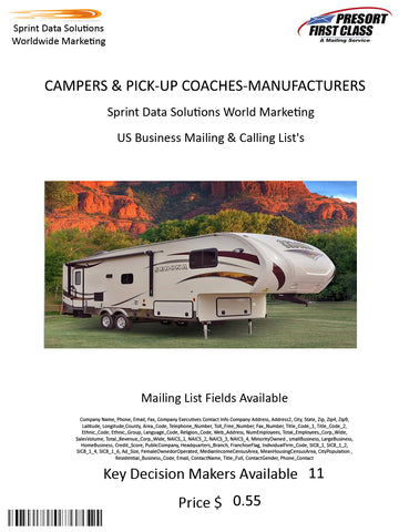 CAMPERS & PICK-UP COACHES-MANUFACTURERS