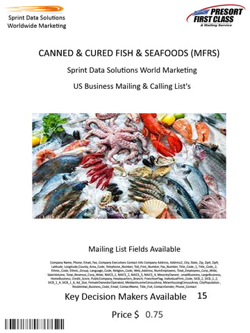 CANNED & CURED FISH & SEAFOODS (MFRS)