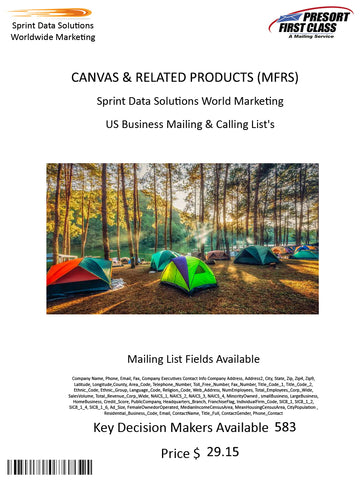 CANVAS & RELATED PRODUCTS (MFRS)