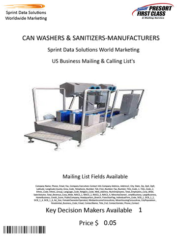 CAN WASHERS & SANITIZERS-MANUFACTURERS