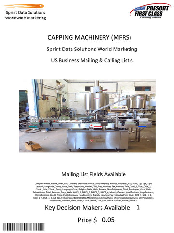 CAPPING MACHINERY (MFRS)