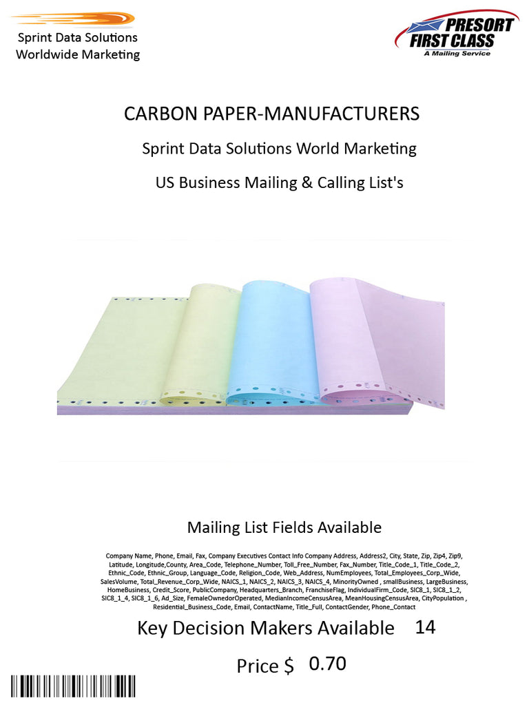 CARBON PAPER-MANUFACTURERS