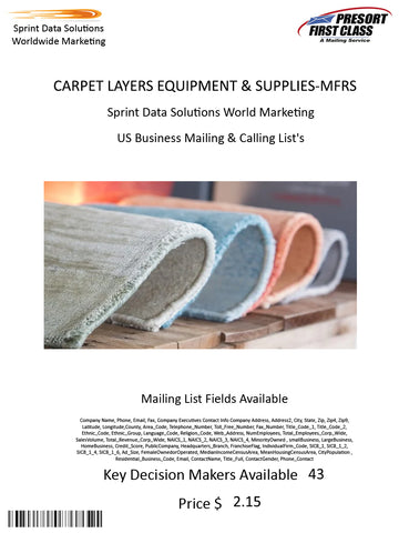 CARPET LAYERS EQUIPMENT & SUPPLIES-MFRS