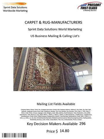 CARPET & RUG-MANUFACTURERS