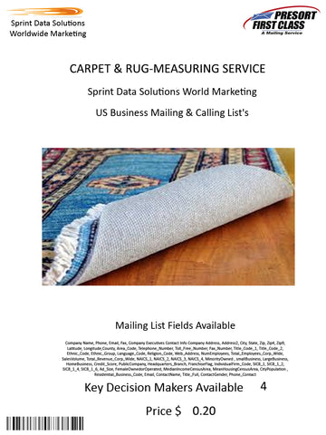 CARPET & RUG-MEASURING SERVICE