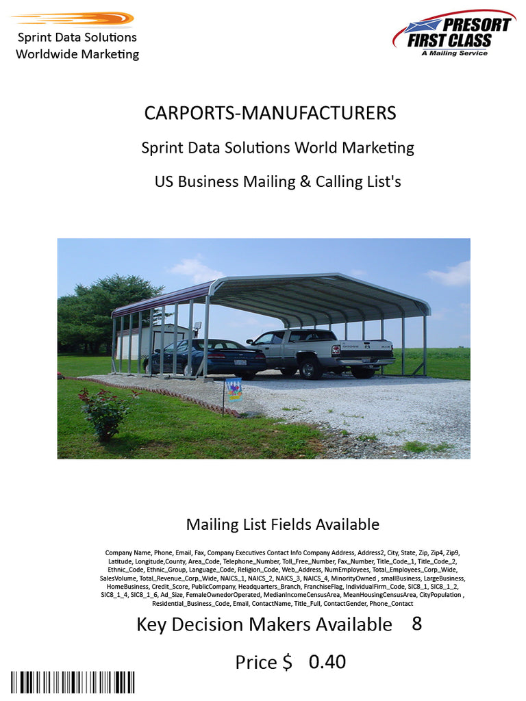 CARPORTS-MANUFACTURERS