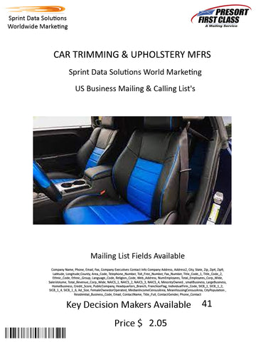 CAR TRIMMING & UPHOLSTERY MFRS