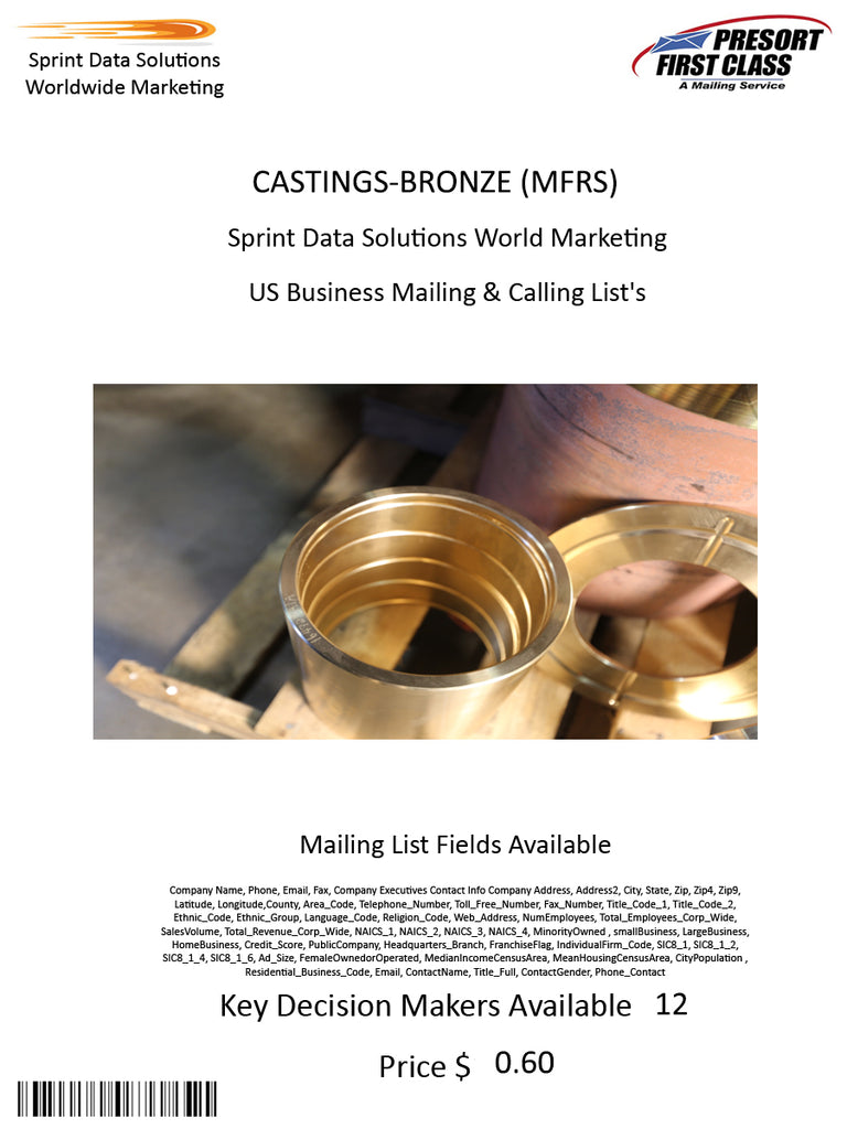 CASTINGS-BRONZE (MFRS)