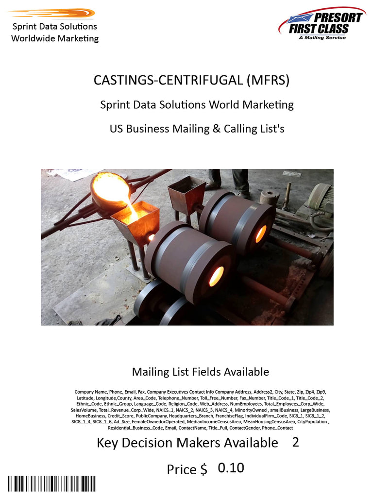 CASTINGS-CENTRIFUGAL (MFRS)