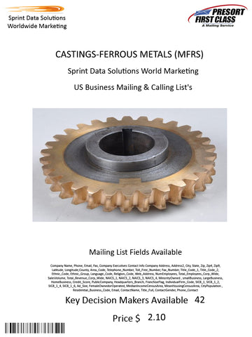 CASTINGS-FERROUS METALS (MFRS)