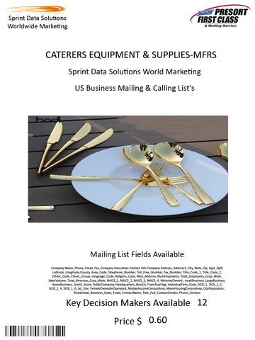 CATERERS EQUIPMENT & SUPPLIES-MFRS