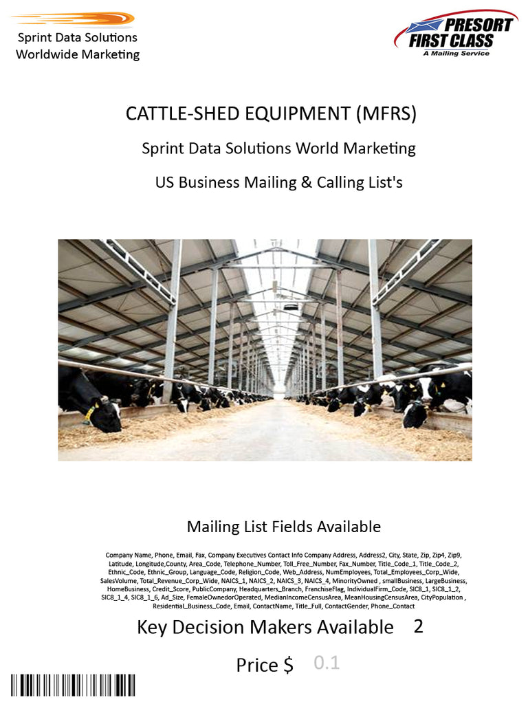 CATTLE-SHED EQUIPMENT (MFRS)