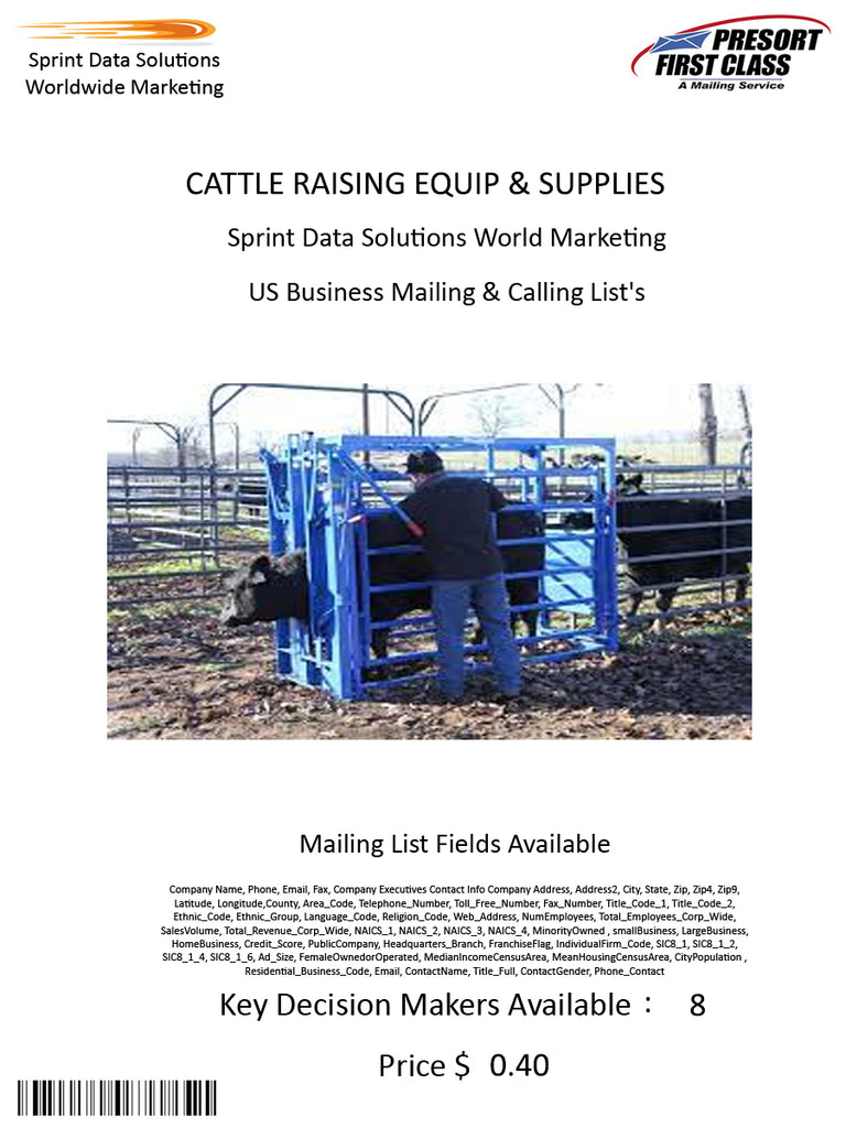 CATTLE RAISING EQUIP & SUPPLIES