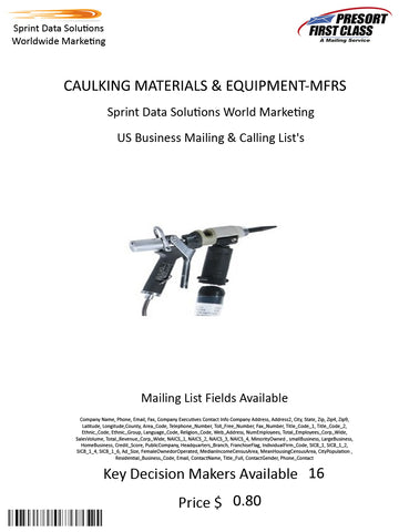 CAULKING MATERIALS & EQUIPMENT-MFRS